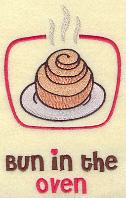 Embroidery Design: Bun in the oven large<br> 4.25w X 6.92h