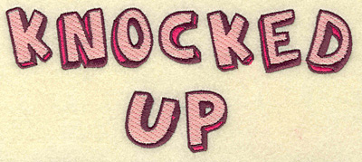 Embroidery Design: Knocked up large<br> 6.97w X 2.91h