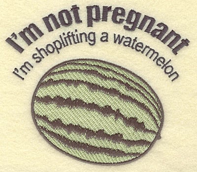 Embroidery Design: Pregnant watermelon large<br> 5.63w X 4.94h
