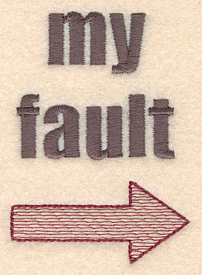 Embroidery Design: My fault<br> 2.31w X 3.22h