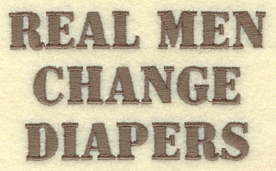 Embroidery Design: Real men diapers<br> 3.89w X 2.27h