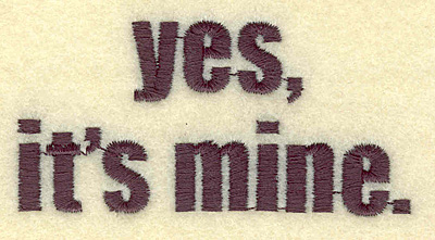 Embroidery Design: Yes it's mine<br> 3.22w X 1.57h