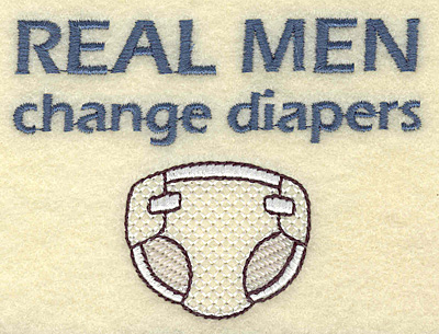 Embroidery Design: Men change diapers <br> 3.68w X 2.72h