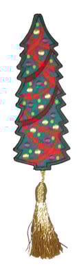Embroidery Design: Bookmark 208 Christmas tree<br>2.57w X 6.68h