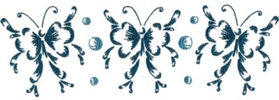 Embroidery Design: Butterflies and Bubbles<br>11.75" x 3.88"