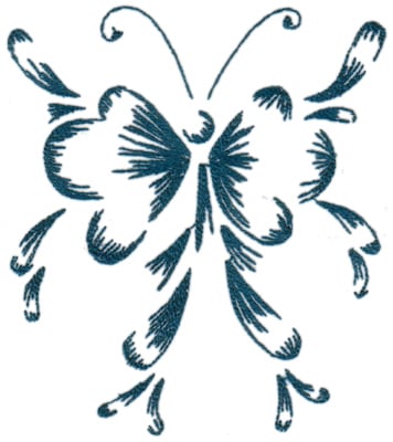 Embroidery Design: Butterflies and Bubbles<br>6.58" x 7.51"