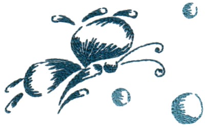 Embroidery Design: Butterflies and Bubbles<br>4.68" x 2.81"