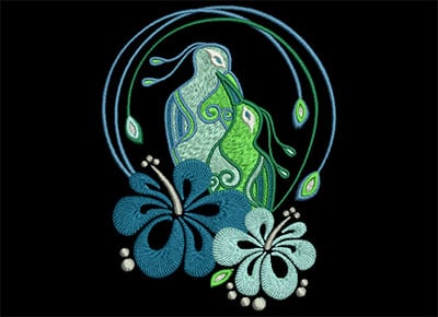 Embroidery Design: Birds of Paradise 1 Lg<br> 3.76w X 4.90h