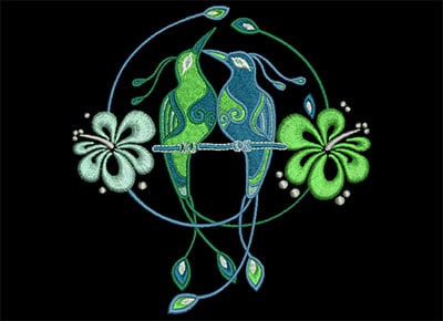 Embroidery Design: Birds of Paradise 2 Lg<br> 4.74w X 4.92h
