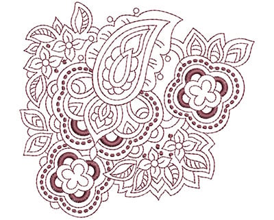 Embroidery Design: Beautiful Paisley 2 Lg<br> 4.94w X 4.53h