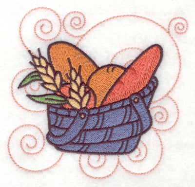 Embroidery Design: Bread in a basket small<br> 3.89w X 3.83h