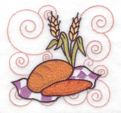 Embroidery Design: Two loaves of bread small<br> 3.88w X 3.75h