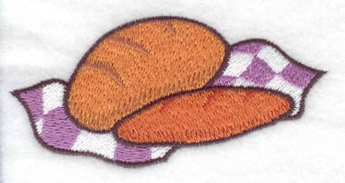 Embroidery Design: Two loaves of bread<br> 3.55w X 1.76h