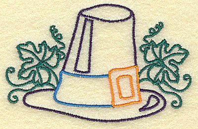 Embroidery Design: Pilgrim hat<br> 3.66w X 2.36h