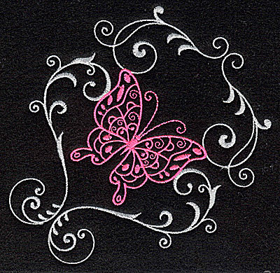 Embroidery Design: Butterfly Swirl A large<br> 4.95w X 4.96h