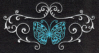 Embroidery Design: Butterfly Swirl B large<br> 4.96w X 2.57h