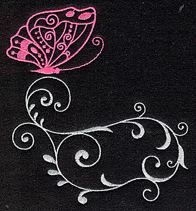 Embroidery Design: Butterfly Swirl C large<br> 4.51w X 4.98h