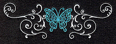 Embroidery Design: Butterfly Swirl D large<br> 4.97w X 1.68h