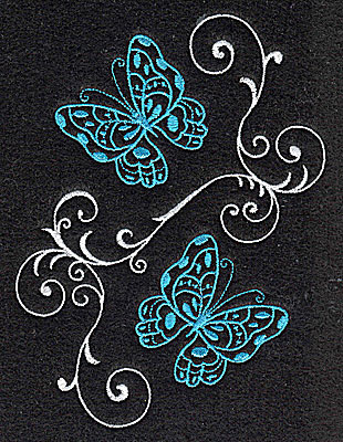 Embroidery Design: Butterflies Swirl E large<br> 3.74w X 4.97h