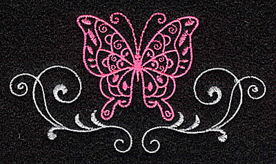 Embroidery Design: Butterfly Swirl J<br>3.78w X 2.06h