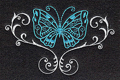 Embroidery Design: Butterfly Swirl K<br> 3.88w X 2.45h
