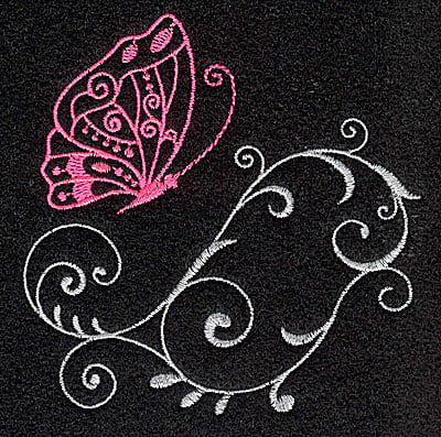 Embroidery Design: Butterfly Swirl L<br> 3.37w X 3.41h