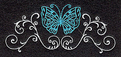 Embroidery Design: Butterfly Swirl M<br> 3.88w X 1.73h