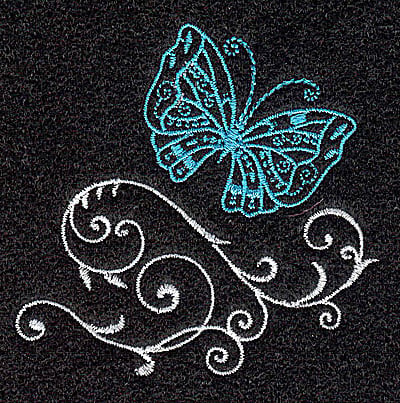 Embroidery Design: Butterfly Swirl O<br> 2.54w X 2.51h