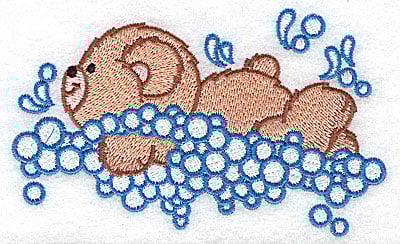 Embroidery Design: Baby bear swimming large<br> 4.95w X 3.00h