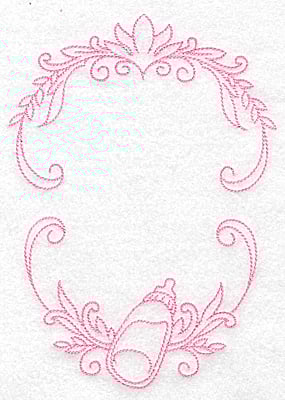 Embroidery Design: Monogram baby frame bottle large<br> 4.96w X 6.98h