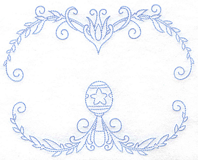 Embroidery Design: Monogram frame with rattle large<br> 7.45w X 5.88h