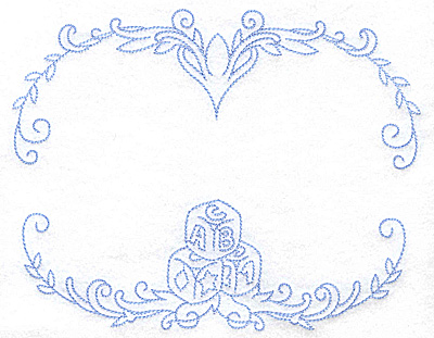 Embroidery Design: Monogram frame with toy blocks large<br> 7.46w X 5.83h