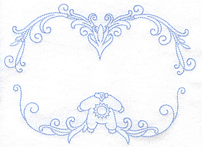 Embroidery Design: Monogram frame with baby sleeper large<br> 7.46w X 5.38h