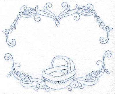 Embroidery Design: Monogram frame with bassinet large<br> 7.45w X 5.94h