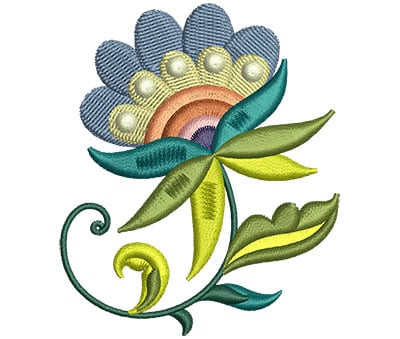Embroidery Design: Big Jacobean Flower 2<br> 2.52w X 2.98h