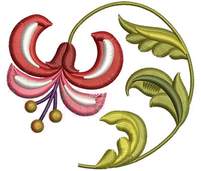 Embroidery Design: Big Jacobean Flower 5<br> 3.02w X 2.69h | Embroidery Legacy Embroidery Design: Big Jacobean Flower 5<br> 3.02w X 2.69h