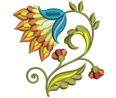 Embroidery Design: Big Jacobean Flower 7<br> 2.85w X 3.01h | Embroidery Legacy Embroidery Design: Big Jacobean Flower 7<br> 2.85w X 3.01h