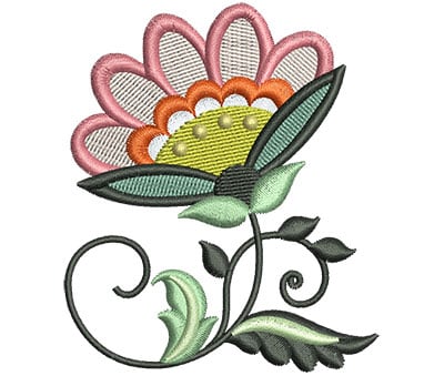 Embroidery Design: Big Jacobean Flower 9<br> 2.57w X 3.01h