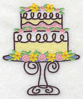 Embroidery Design: Two tier cake<br> 3.23w X 3.88h