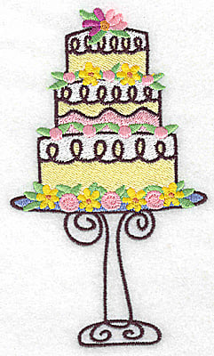 Embroidery Design: Three tier cake<br> 3.23w X 5.97h