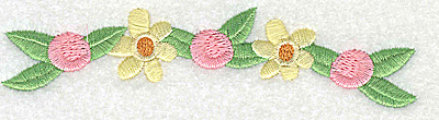 Embroidery Design: Flowers and rosettes large<br> 4.98w X 1.22h