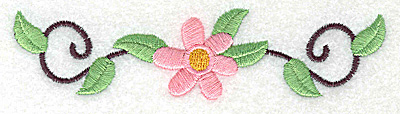 Embroidery Design: Flower and swirls large<br> 4.94w X 1.23h