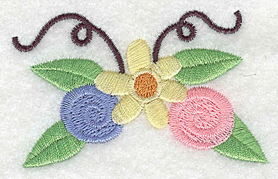 Embroidery Design: Flower rosettes and swirls large<br> 3.13w X 2.01h