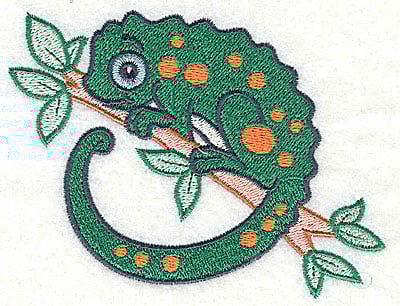 Embroidery Design: Chameleon large<br> 4.33w X 3.31h