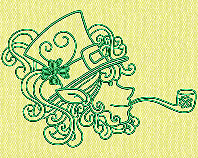 Embroidery Design: Leprechaun Head<br> 5.44w X 3.81h