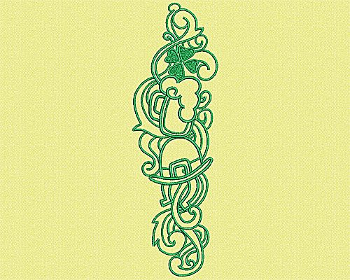 Embroidery Design: Irish embellishment<br> 6.75w X 2.13h