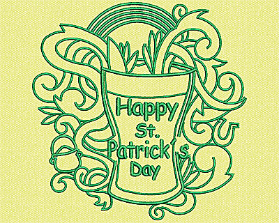 Embroidery Design: Happy St Patricks Day<br> 4.25w X 4.19h