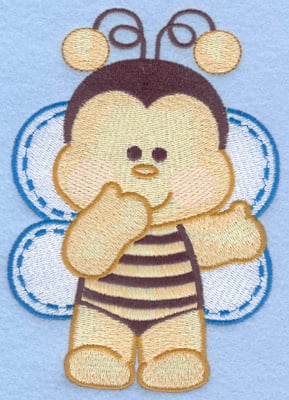 Embroidery Design: Bumble bee standing large<br>4.10w X 5.84h