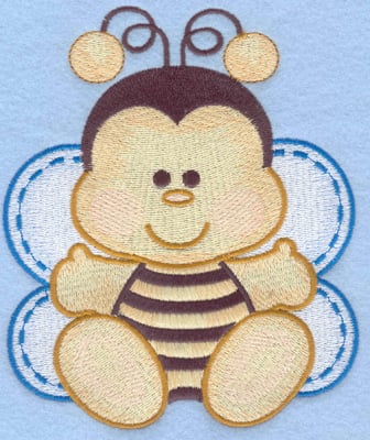 Embroidery Design: Bumble bee sitting large<br>4.87w X 5.84h