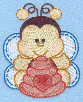 Embroidery Design: Bumble bee with bee hive small<br>3.18w X 3.90h | Embroidery Legacy Embroidery Design: Bumble bee with bee hive small<br>3.18w X 3.90h